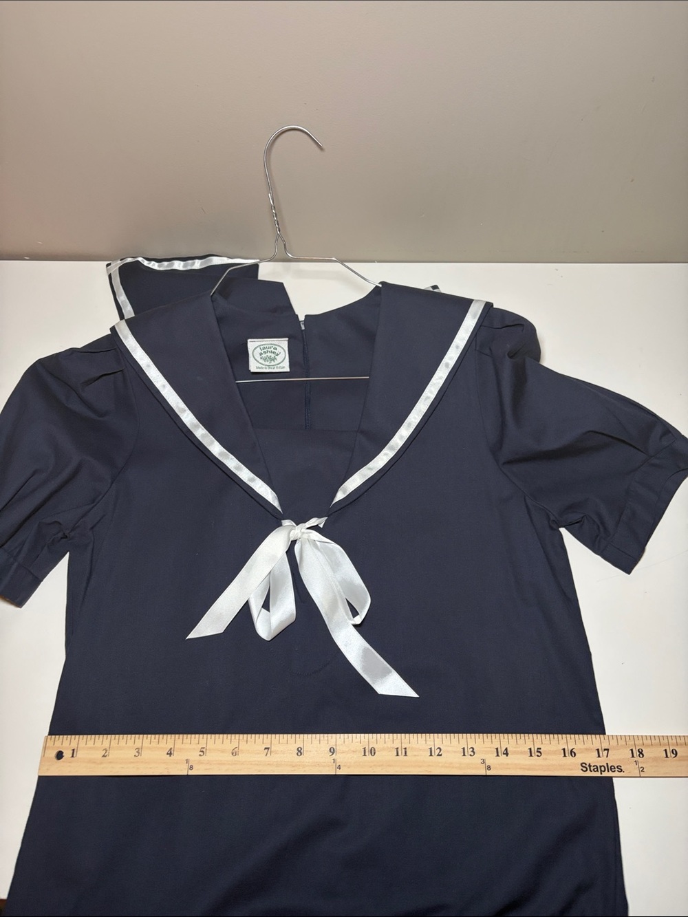 Laura Ashley Vintage Sailor Dress Navy Blue Size 6 - Picture 11 of 12